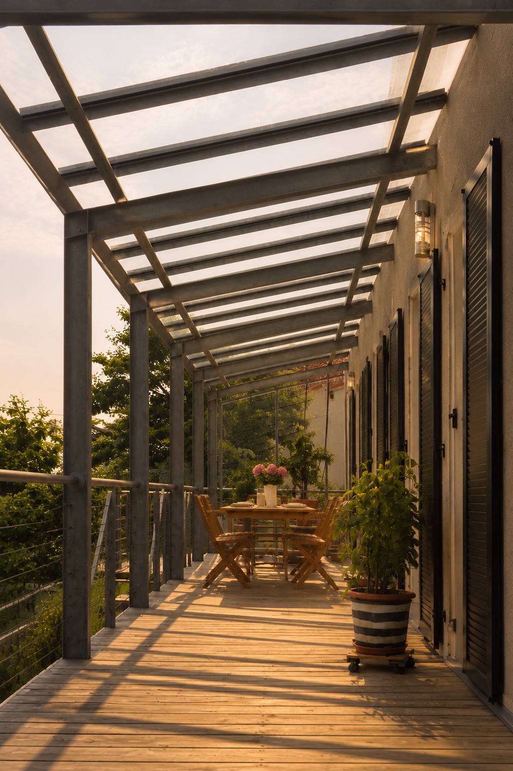 Terrasse als Stahlkonstruktion